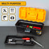 Plastic Toolbox, 13-inch Portable Plastic Tool Box with Metallic Clutch, Small Tool Box Tool Organizer with Extra Storage Tray for Home Tools, Nails and Pins, Black-Yellow